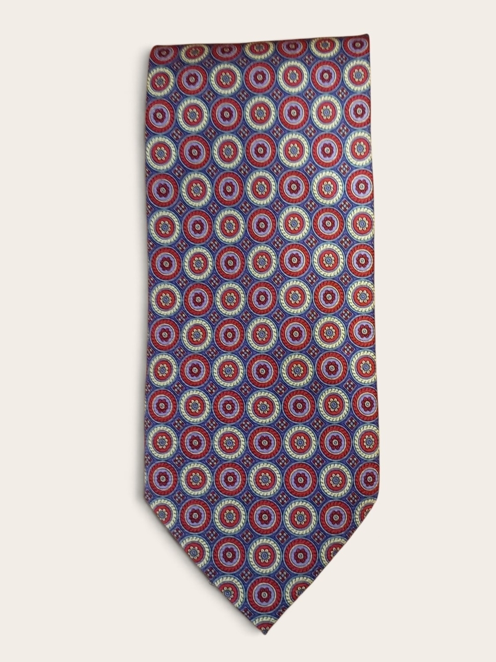 Cape Cod Neckwear Silk Tie with Geometric Pattern